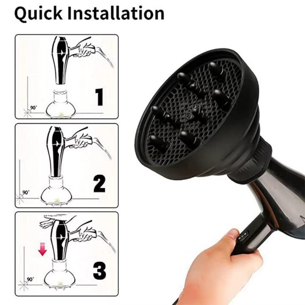SilkyStrands™ Foldable Silicone Hairdryer Diffuser - Silky Strands