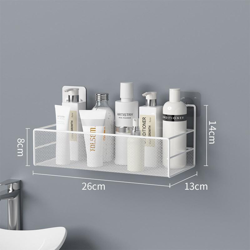 SilkyStrands™ Wall-Mounted Bathroom Shelf - No-Drill Shower Organizer - Silky Strands