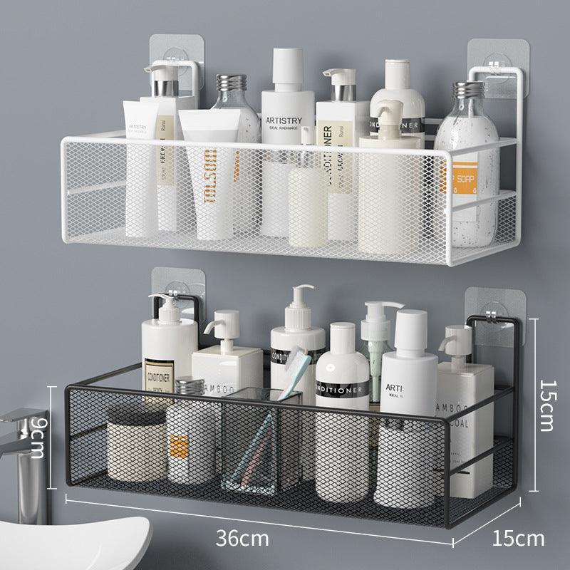 SilkyStrands™ Wall-Mounted Bathroom Shelf - No-Drill Shower Organizer - Silky Strands