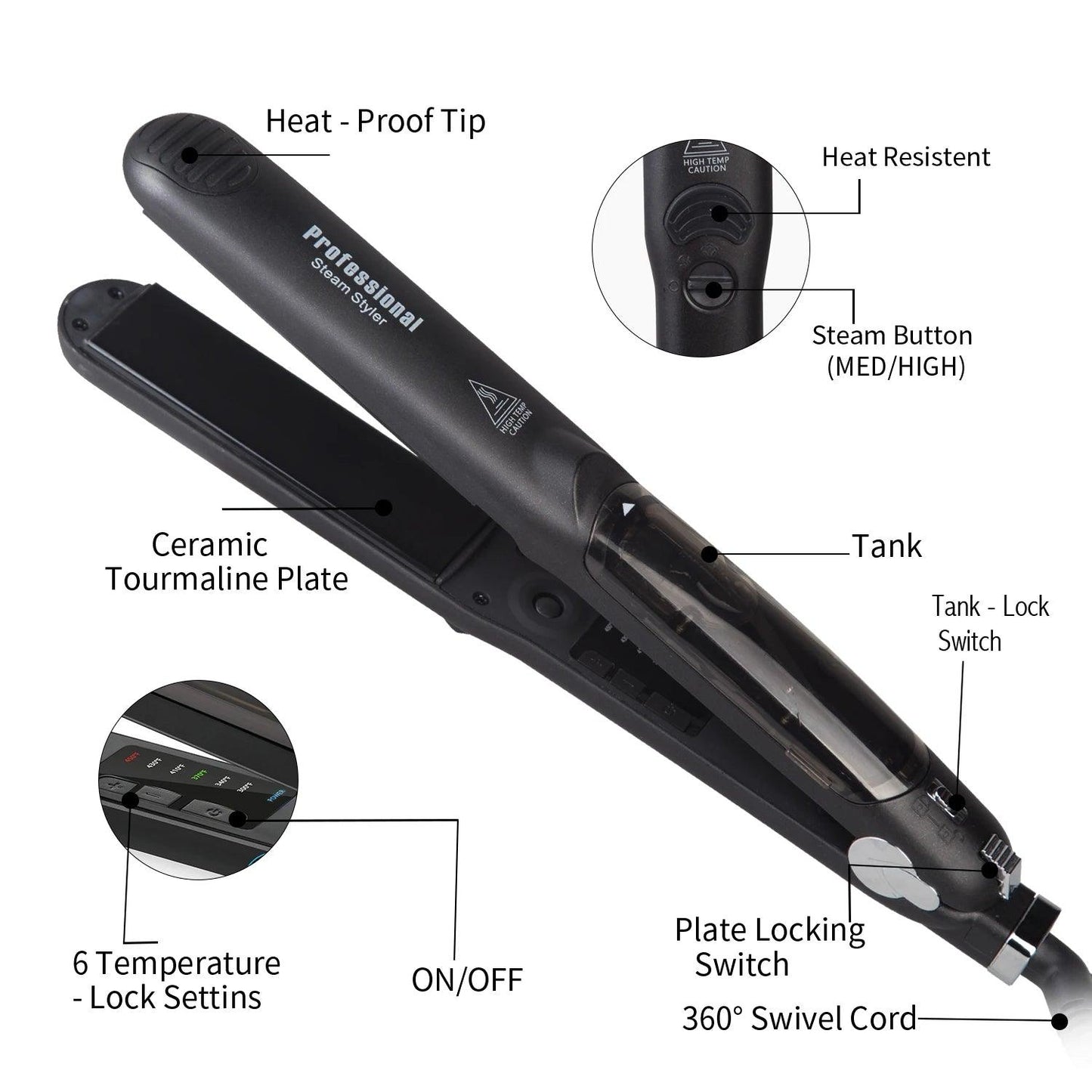 SilkyStrands™ Steam Hair Straightener & Curler - Silky Strands