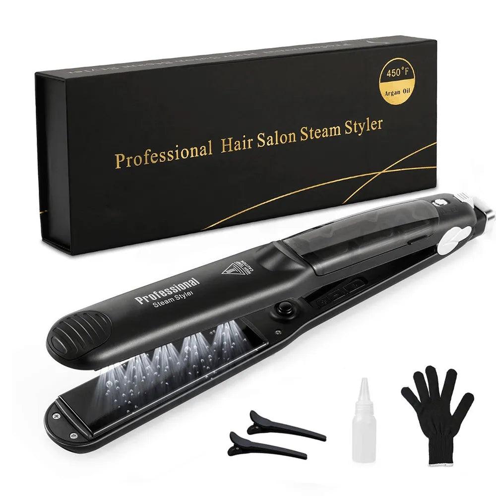 SilkyStrands™ Steam Hair Straightener & Curler - Silky Strands