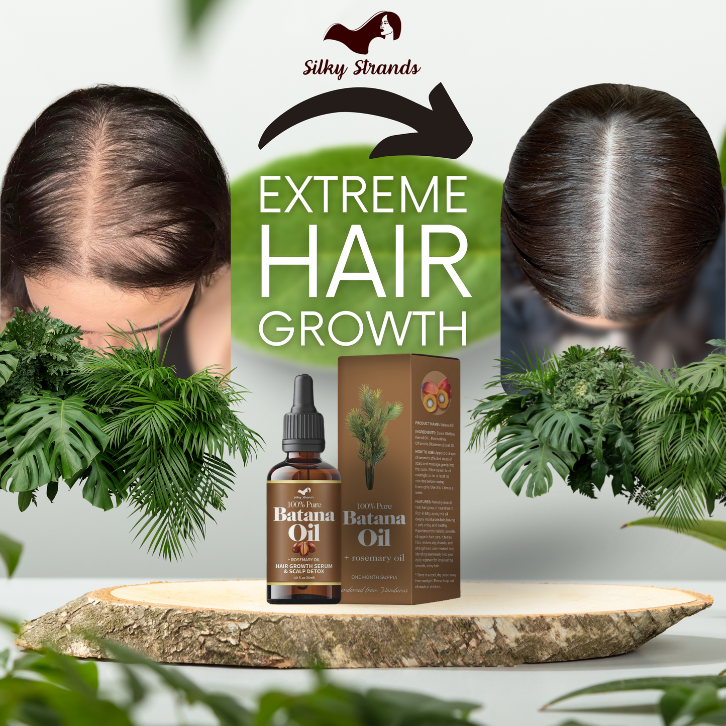 SilkyStrands™ Batana Hair Growth Serum – Revive & Regrow Naturally