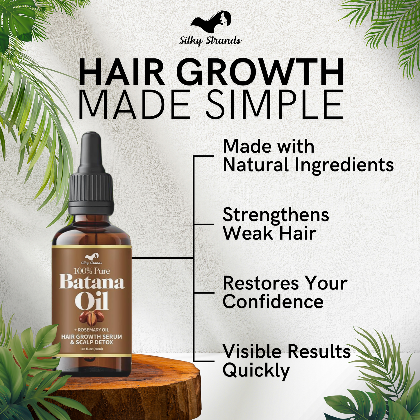 SilkyStrands™ Batana Hair Growth Serum – Revive & Regrow Naturally