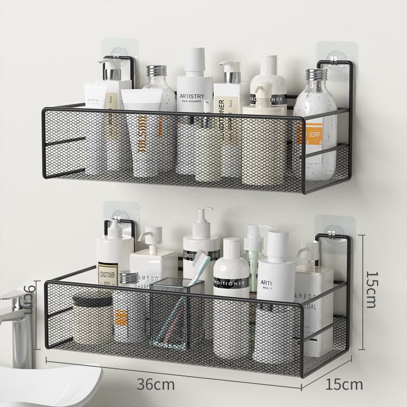 SilkyStrands™ Wall-Mounted Bathroom Shelf - No-Drill Shower Organizer - Silky Strands