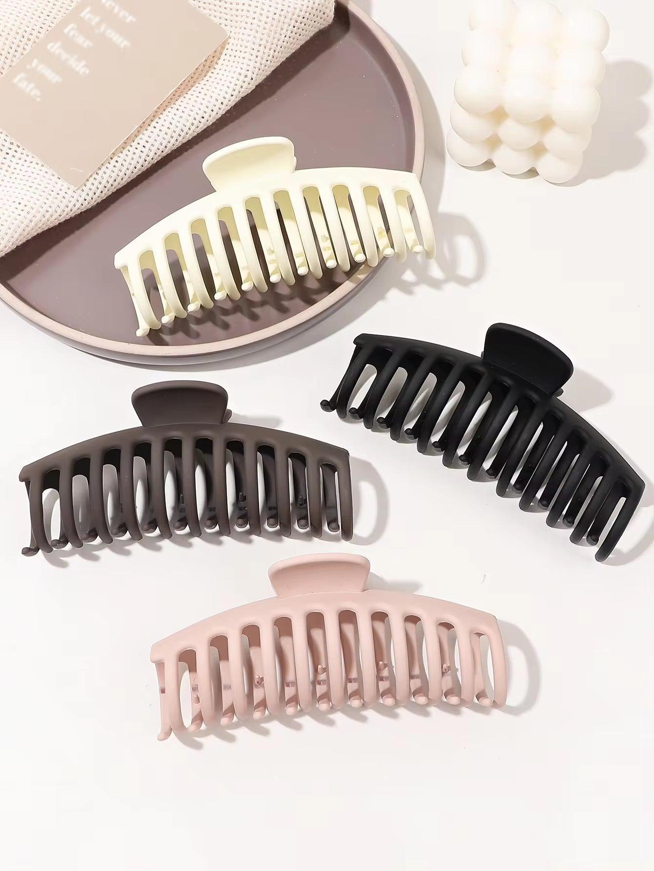 SilkyStrands™ Luxe Matte Claw Clip Set (4-Pack) - Silky Strands
