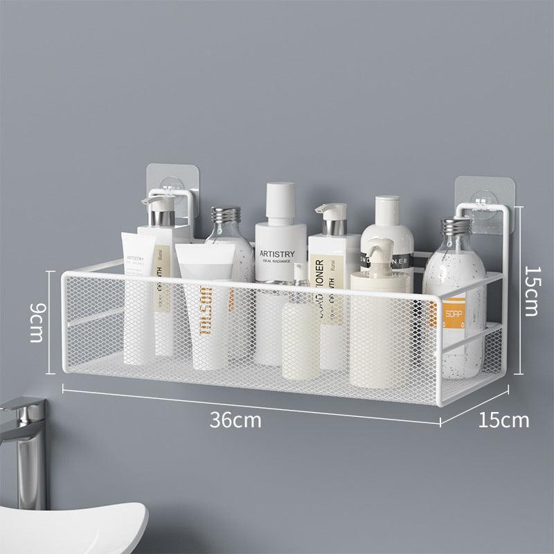 SilkyStrands™ Wall-Mounted Bathroom Shelf - No-Drill Shower Organizer - Silky Strands