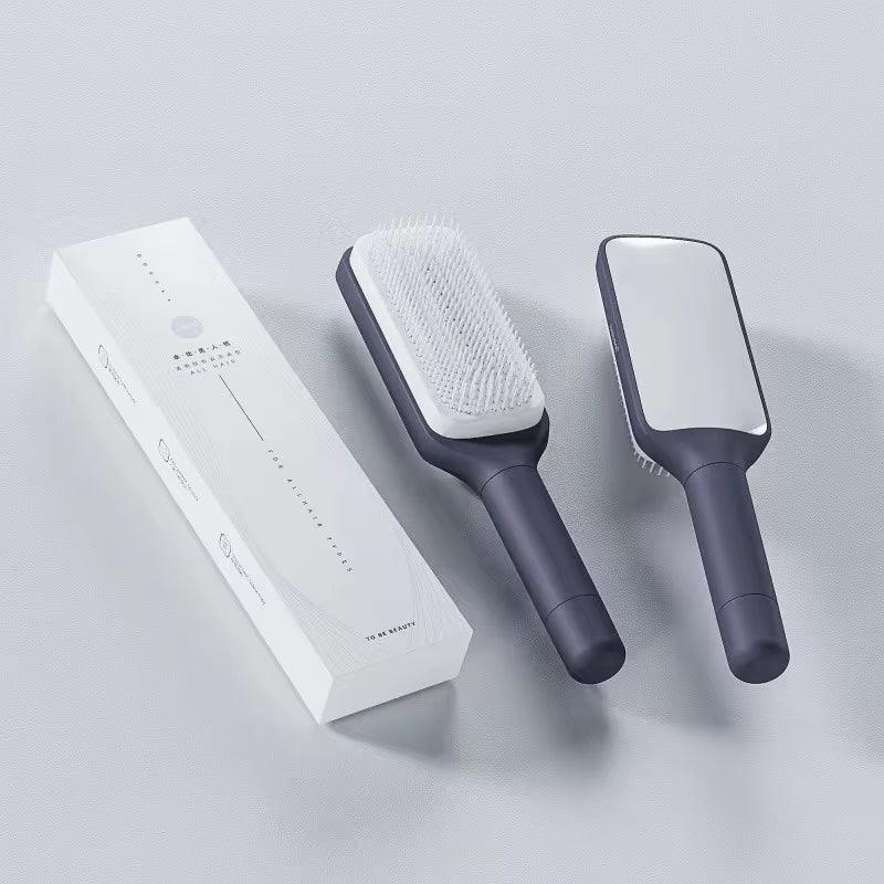SilkyStrands™ AirCushion Self-Cleaning Hairbrush - Silky Strands