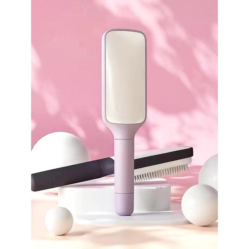 SilkyStrands™ AirCushion Self-Cleaning Hairbrush - Silky Strands