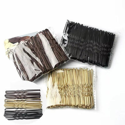 5/6/7Cm Alloy Bobby Pins Barrettes U Shaped Metal Hair Pins Waved Hair Clips Bridal Hair Pins Hair Styling Tools Black 50Pcs/Bag