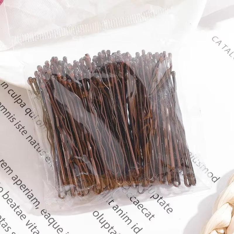 5/6/7Cm Alloy Bobby Pins Barrettes U Shaped Metal Hair Pins Waved Hair Clips Bridal Hair Pins Hair Styling Tools Black 50Pcs/Bag