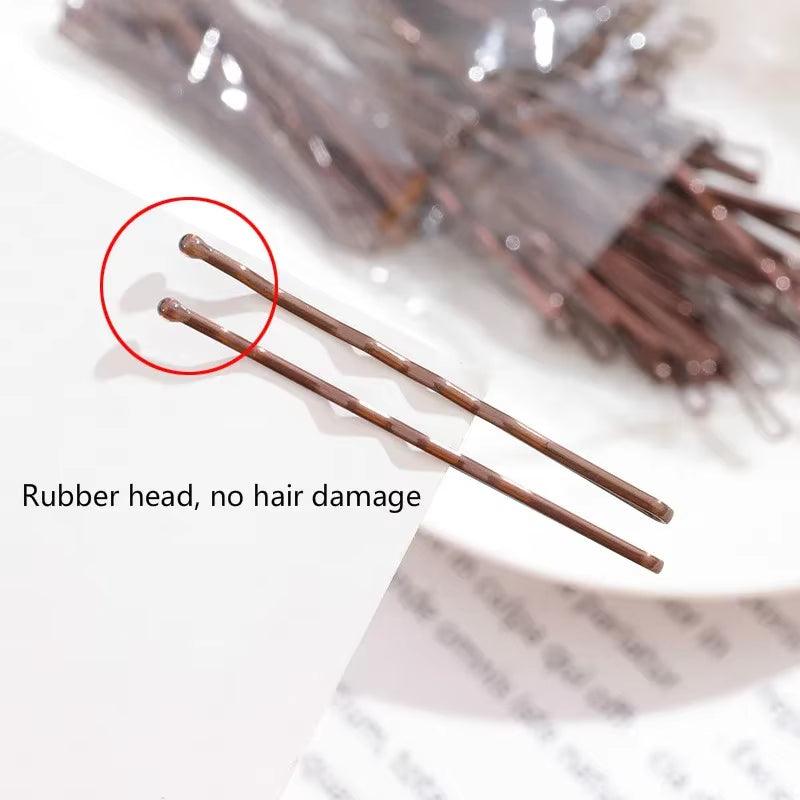 5/6/7Cm Alloy Bobby Pins Barrettes U Shaped Metal Hair Pins Waved Hair Clips Bridal Hair Pins Hair Styling Tools Black 50Pcs/Bag