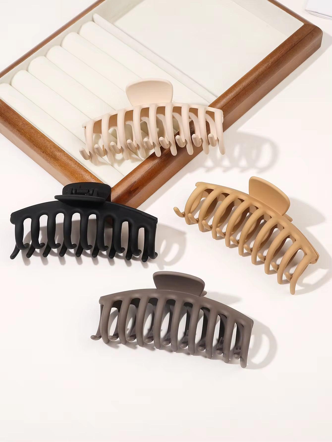 Large Claw Clips for Thick Hair , Girls Big Hair Clips Claw, Matte Claw Clips, Neutral Hair Clips 4 Pack