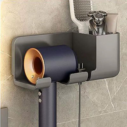 1Pc Hair Dryer Storage Rack Non Punching Bathroom Wall Mounted