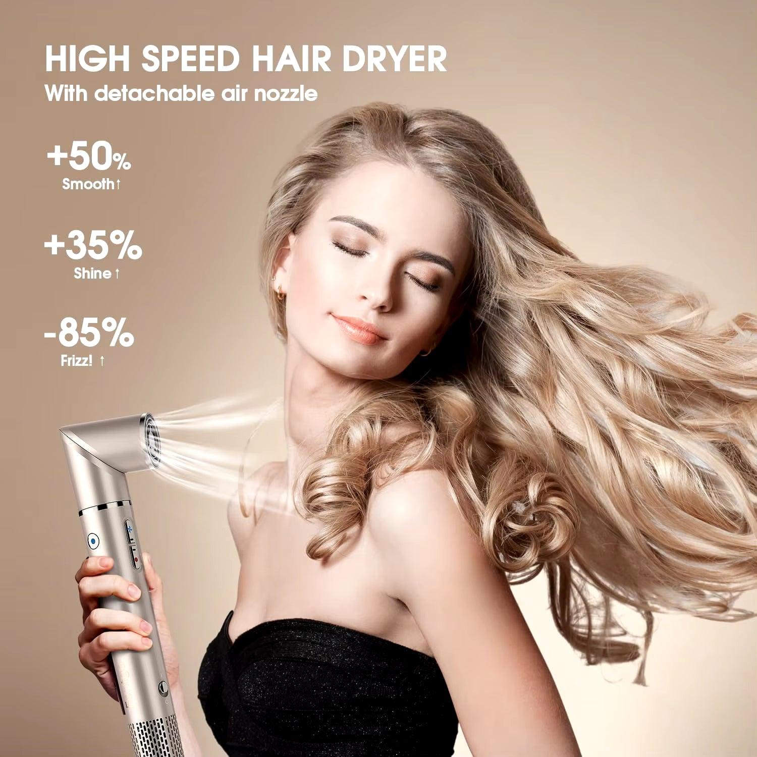 Hair Dryer Brush：Blow Dryer Brush 3 in 1 with 110,000 RPM High-Speed Negative Ionic Blow Dryer for Blow Out and Hair Styling