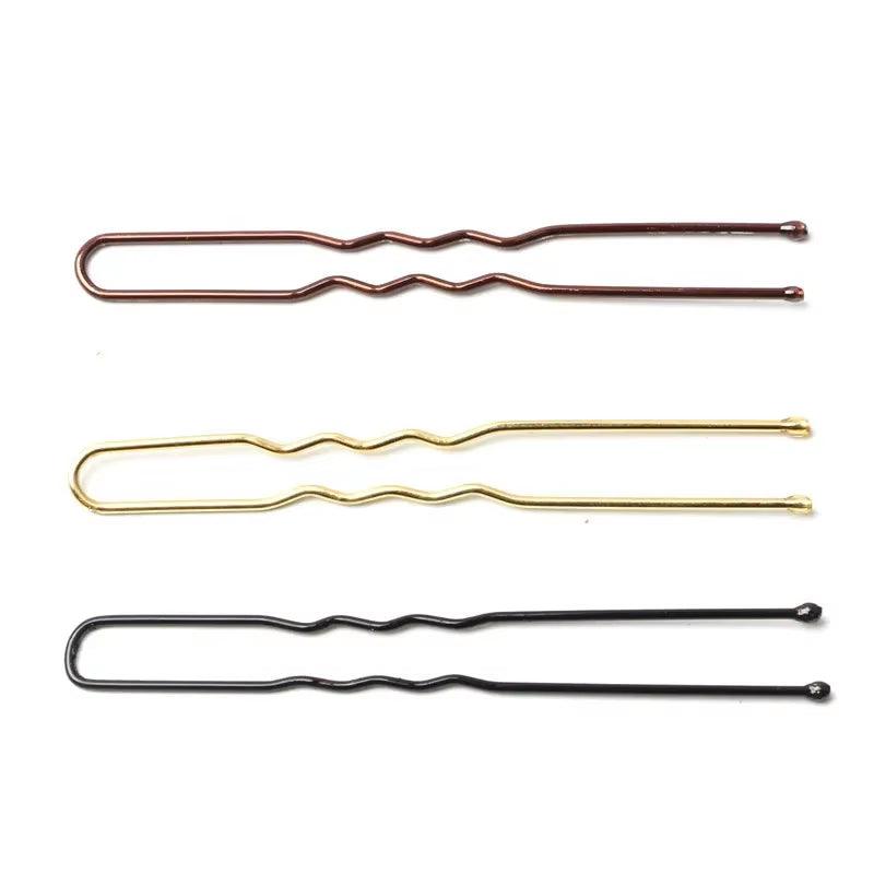 5/6/7Cm Alloy Bobby Pins Barrettes U Shaped Metal Hair Pins Waved Hair Clips Bridal Hair Pins Hair Styling Tools Black 50Pcs/Bag