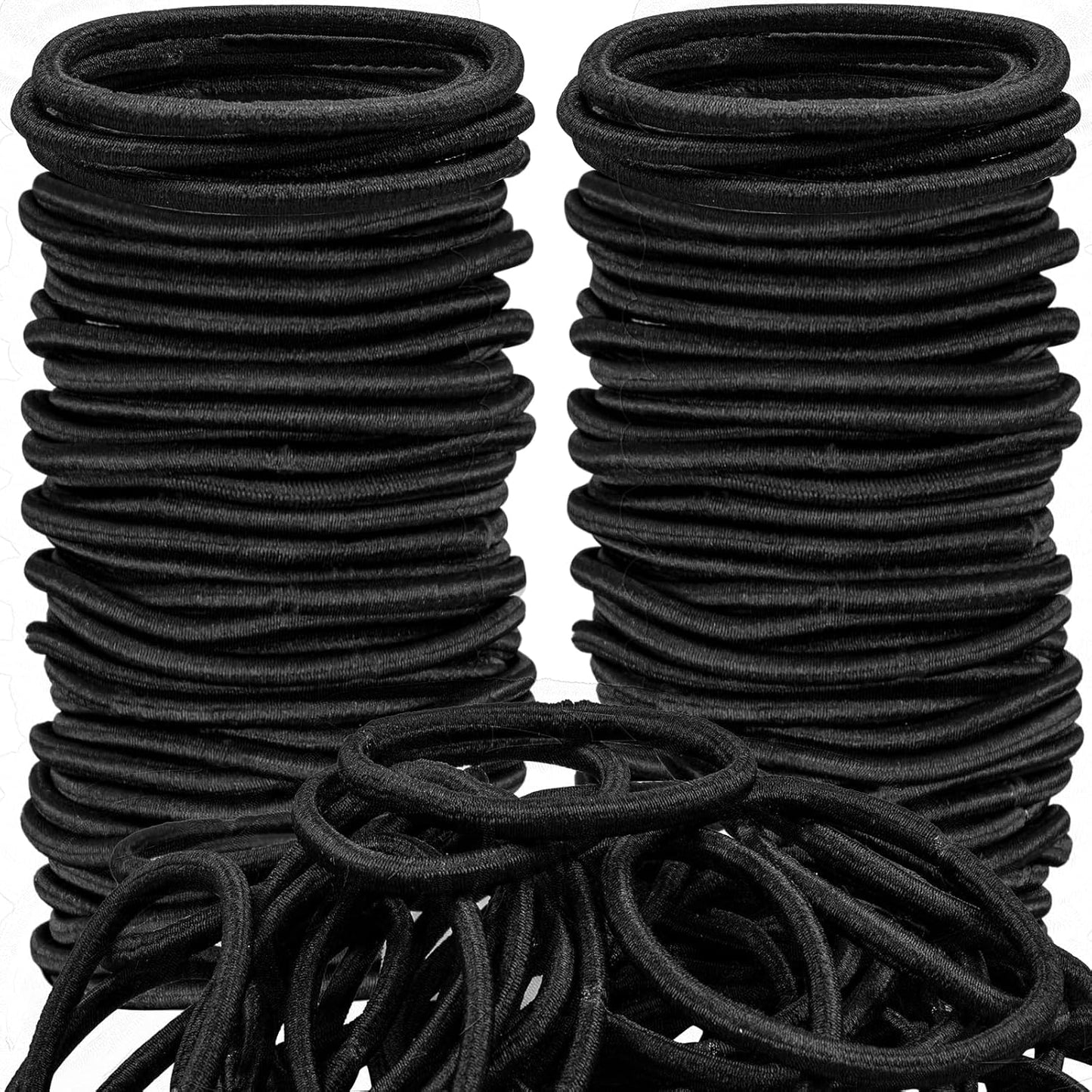 150 PCS Hair Ties, Ponytail Holders, 4MM Black Hair Ties for Thick Hair, Premium Elastic Hair Ties Bulk, Hair Elastics, Hair Tie for Women, Men, Girls