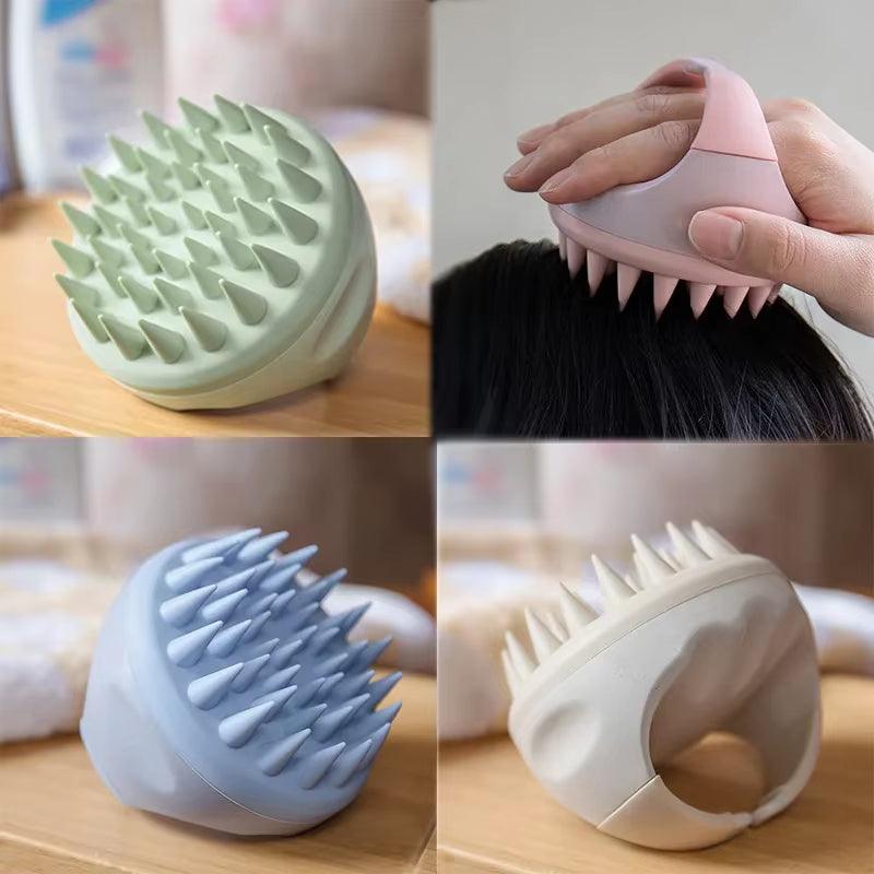 Scalp Brush Massager Sculp Scrubber Brush Wheat Straw Biodegradable Silicone Shampoo Brush Hair Scalp Massager for Hair Growth