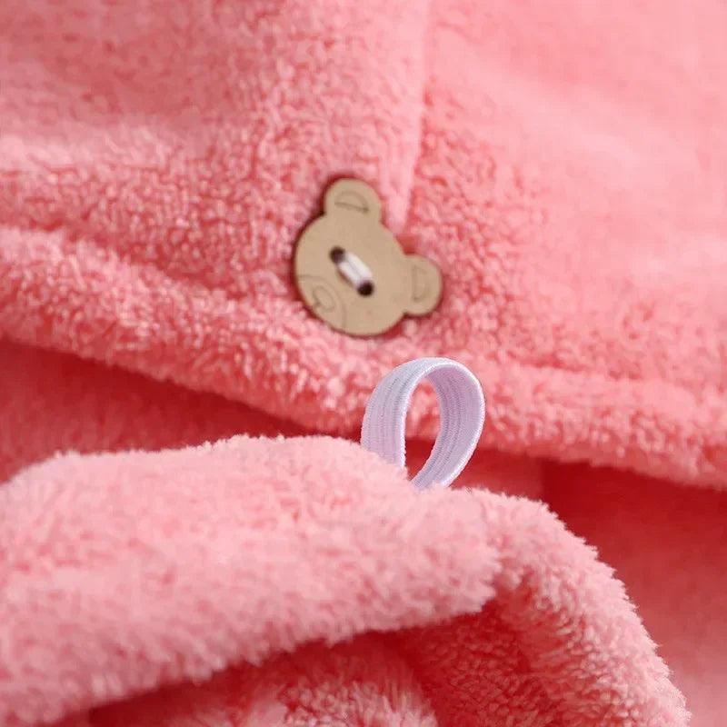 Purchase Products Microfiber Hair Towel Hair Cap with Button Feminine Bathroom Accessories Quick-Drying Bathrobe Home Textile