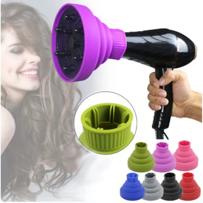 1Pc Silicone Hairdryer Diffuser Cover Foldable Temperature Resistant Hairdryer Curly Drying Blower Hair Styling Accessories